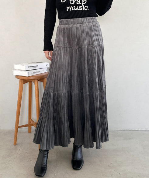 プリーツティアードロングスカート | MD2256051 | グレー