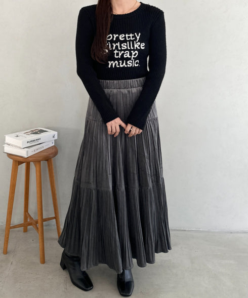 プリーツティアードロングスカート | MD2256051 | グレー