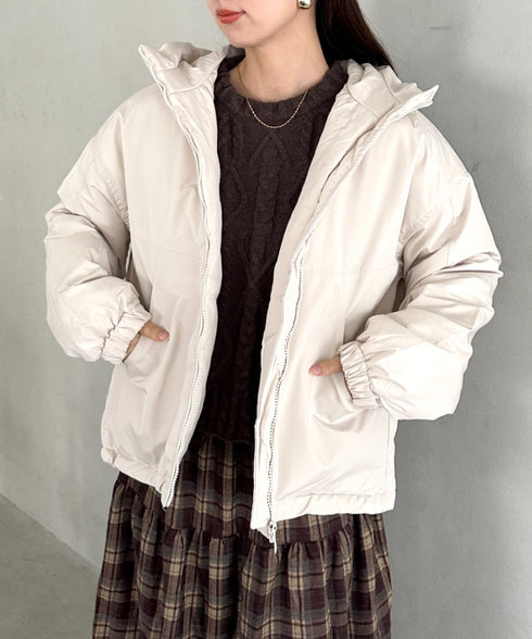 フード付きマウンテンパーカー 裏地キルティングワークアウター | MD2256052 | アイボリー