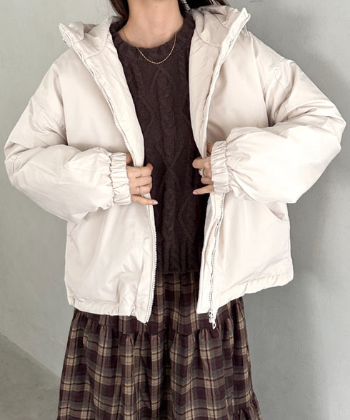 フード付きマウンテンパーカー 裏地キルティングワークアウター | MD2256052 | アイボリー