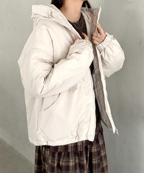 フード付きマウンテンパーカー 裏地キルティングワークアウター | MD2256052 | アイボリー