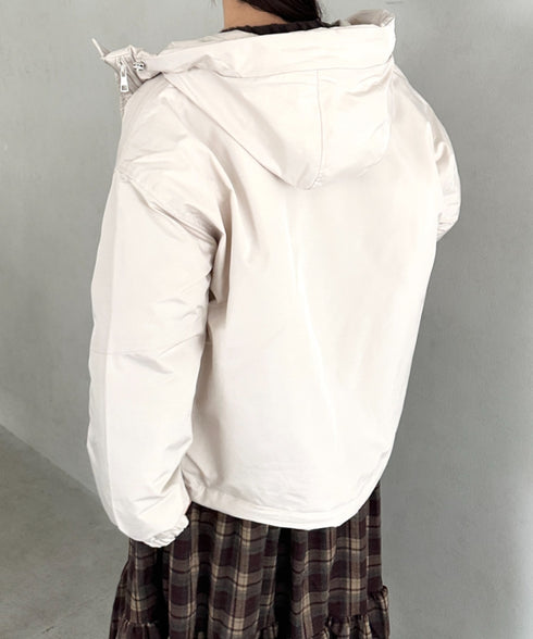 フード付きマウンテンパーカー 裏地キルティングワークアウター | MD2256052 | アイボリー