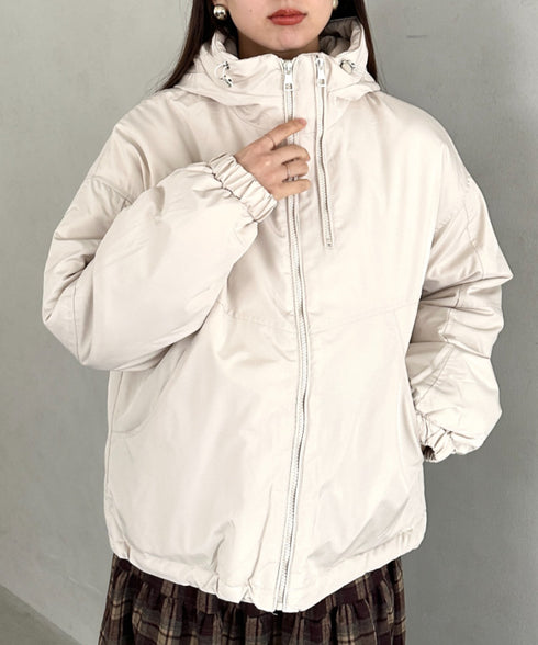 フード付きマウンテンパーカー 裏地キルティングワークアウター | MD2256052 | アイボリー