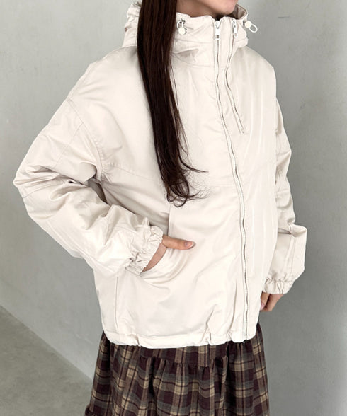 フード付きマウンテンパーカー 裏地キルティングワークアウター | MD2256052 | アイボリー