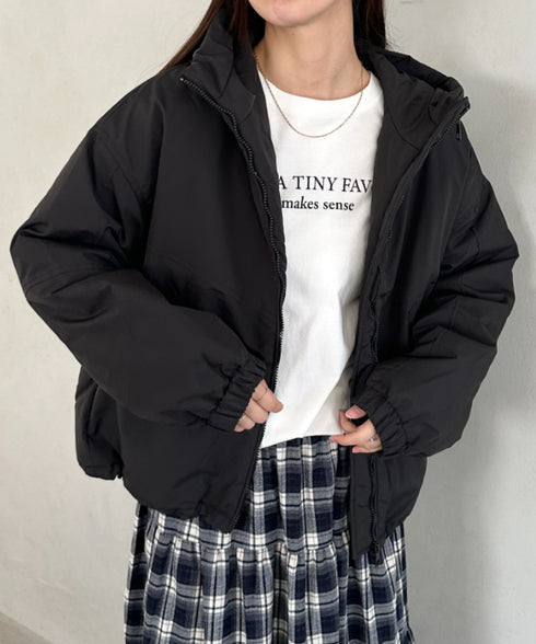 フード付きマウンテンパーカー 裏地キルティングワークアウター | MD2256052 | ブラック