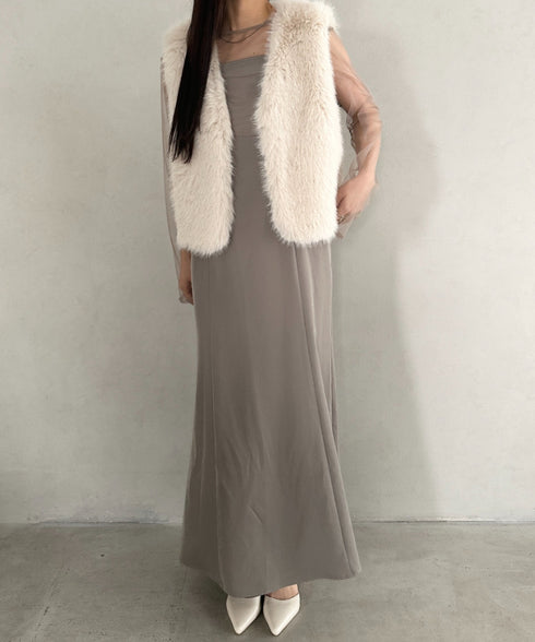 オケージョンショート丈ファーベスト | MD2256053 | アイボリー