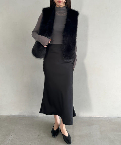 オケージョンショート丈ファーベスト | MD2256053 | ブラック