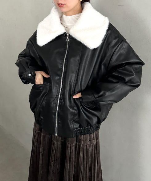 ビッグ襟PUジャケット | MD2256074 | ブラック