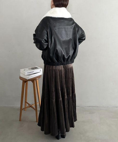 ビッグ襟PUジャケット | MD2256074 | ブラック