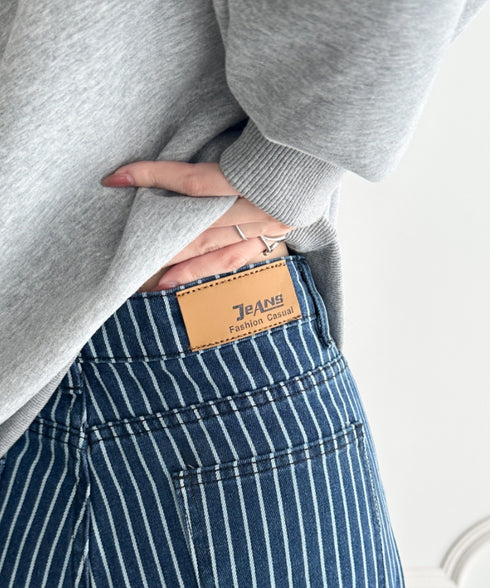 ストライプワイドデニムパンツ | WR2256044 | ブルー