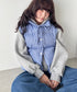 【袖取り外し可能】チェックリボンダウンジャケット/ダウンベスト | SL2254023 | ブルー