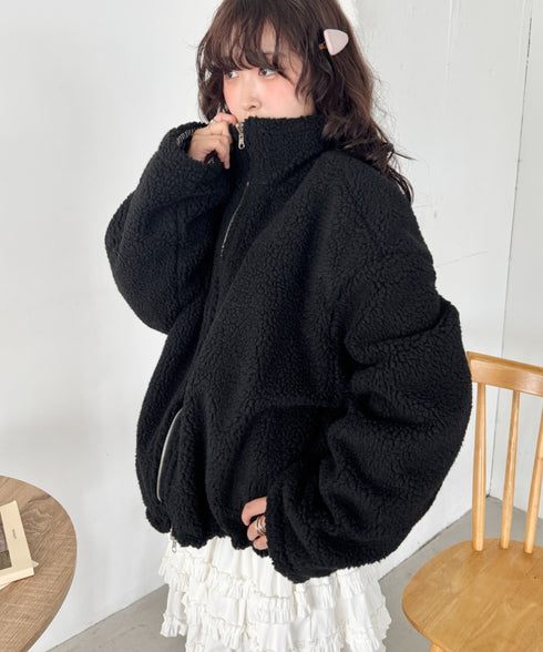 チェックボアリバーシブルブルゾン | SL2254024 | ブラック