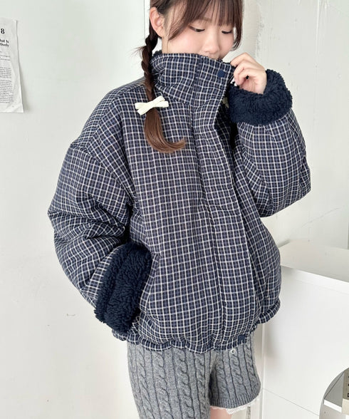 チェックボアリバーシブルブルゾン | SL2254024 | ネイビー