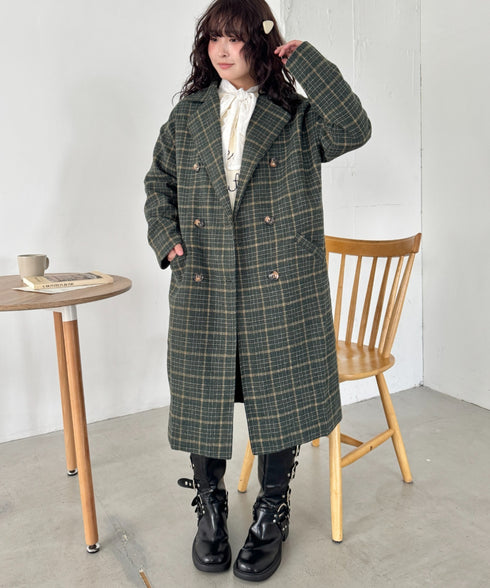 チェックチェスターミドルコート | SL2254025 | グリーン
