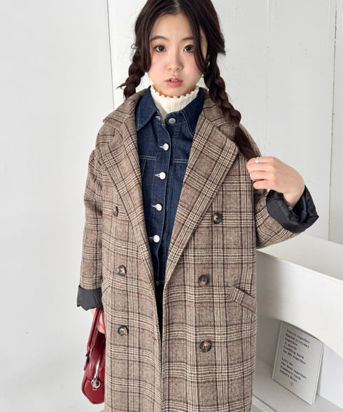 チェックチェスターミドルコート | SL2254025 | ブラウン