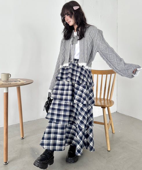 チェックフリルカンカンスカート | SL2256113 | ネイビー