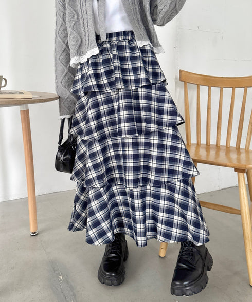 チェックフリルカンカンスカート | SL2256113 | ネイビー