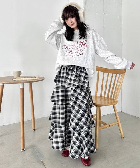 チェックフリルカンカンスカート | SL2256113 | ブラック