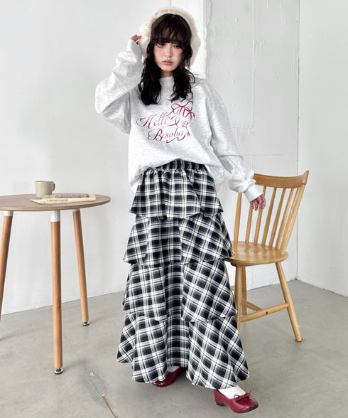 チェックフリルカンカンスカート | SL2256113 | ブラック