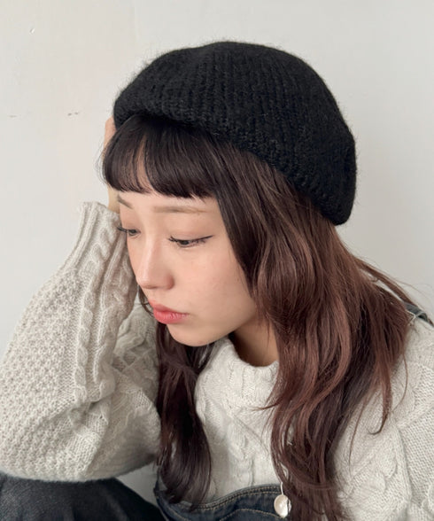 モヘアニットベレー帽 | SL5256117 | ブラック