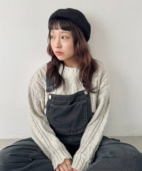 モヘアニットベレー帽 | SL5256117 | ブラック