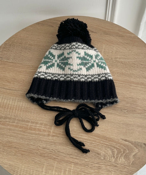 ノルディック柄ニットビーニー | SL5256118 | ブラック