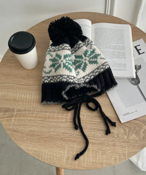 ノルディック柄ニットビーニー | SL5256118 | ブラック