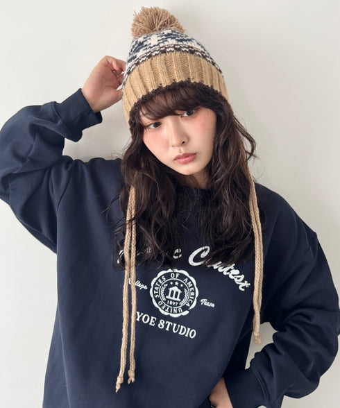 ノルディック柄ニットビーニー | SL5256118 | ベージュ