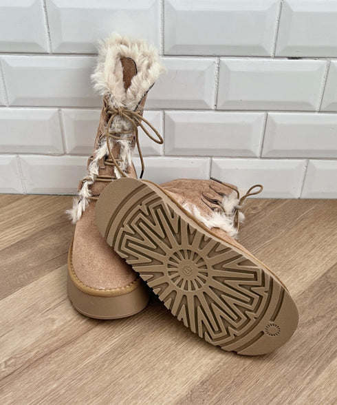 レースアップムートンミドルブーツ | SL3254027 | キャメル