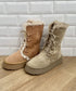 レースアップムートンミドルブーツ | SL3254027 | ベージュ