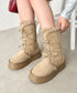 レースアップムートンミドルブーツ | SL3254027 | ベージュ