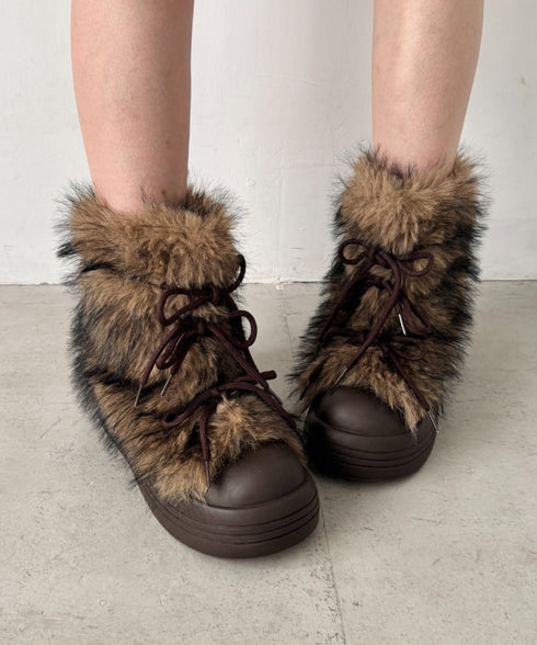 リボンモンスターファーブーツ | SL3254028 | ブラウン