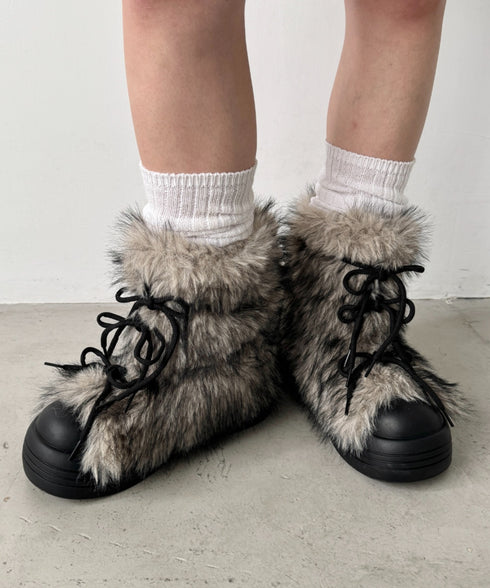 リボンモンスターファーブーツ | SL3254028 | ブラック