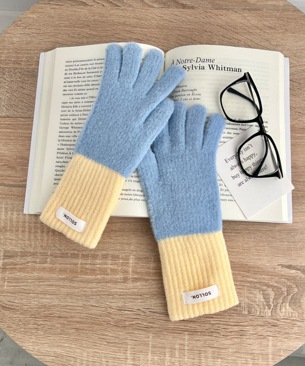 【スマホ対応】バイカラーカラフル手袋 | SL6254029 | ライトブルー