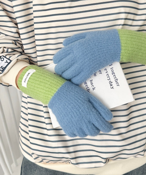 【スマホ対応】バイカラーカラフル手袋 | SL6254029 | ブルー