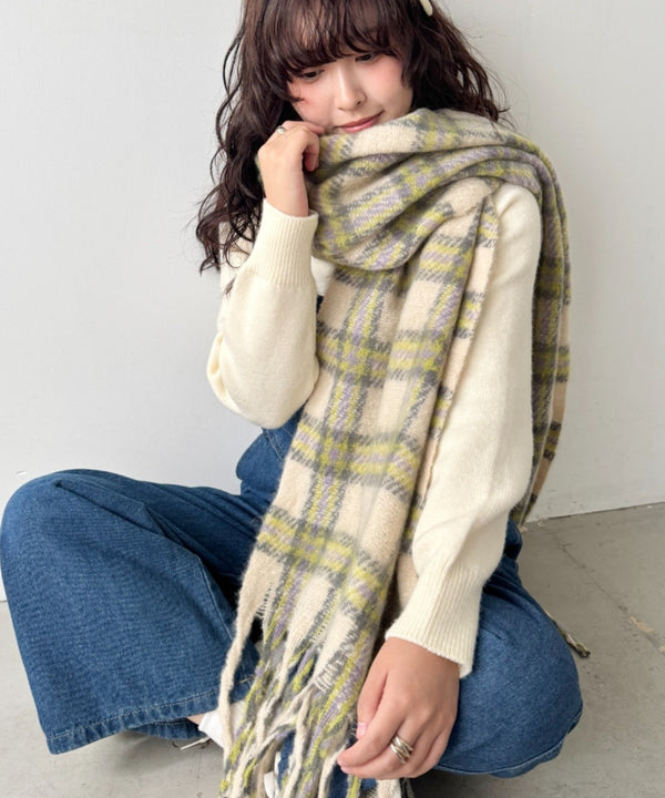 ボリュームチェックマフラー | SL6254030 | アイボリー