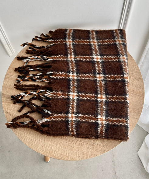 ボリュームチェックマフラー | SL6254030 | ブラウン