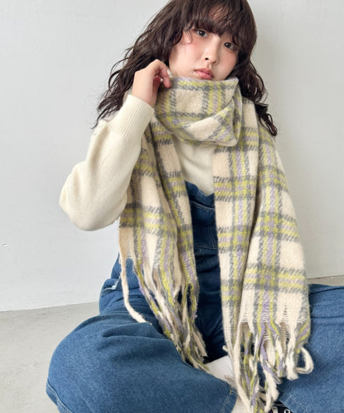 ボリュームチェックマフラー | SL6254030 | アイボリー