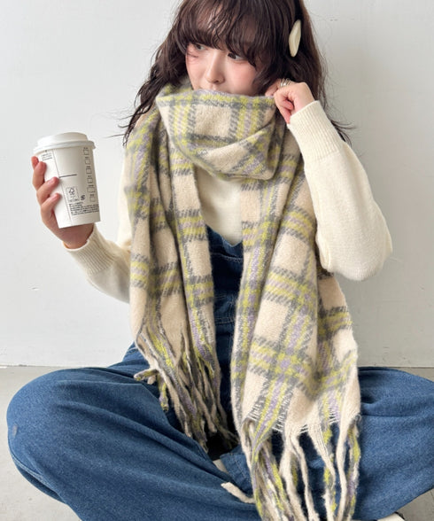 ボリュームチェックマフラー | SL6254030 | アイボリー