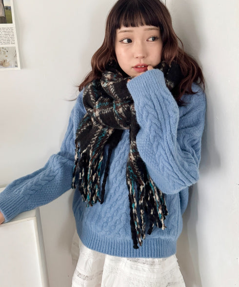 ボリュームチェックマフラー | SL6254030 | ブラック