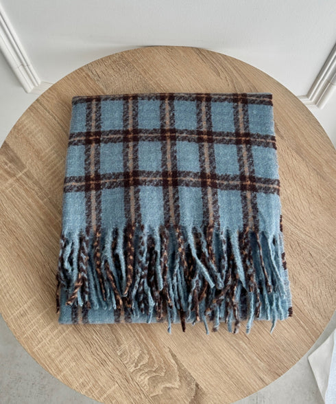 カラフルボリュームチェックマフラー | SL6254031 | ライトブルー