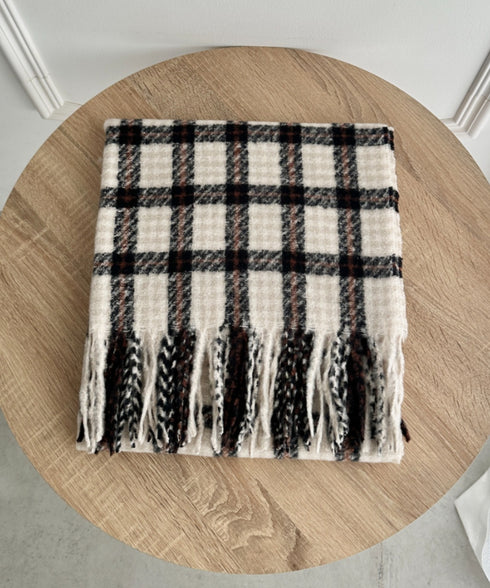 カラフルボリュームチェックマフラー | SL6254031 | アイボリー