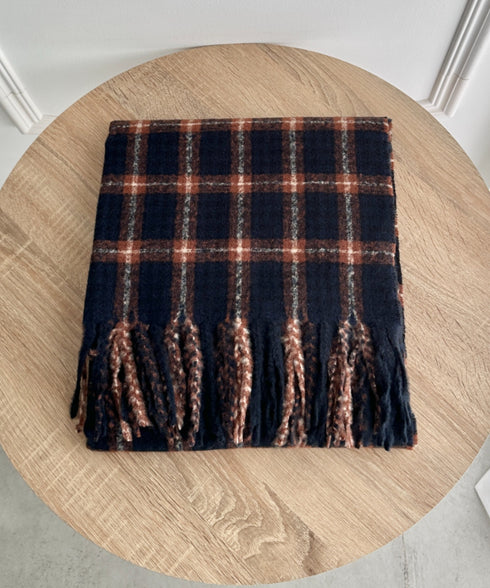 カラフルボリュームチェックマフラー | SL6254031 | ネイビー