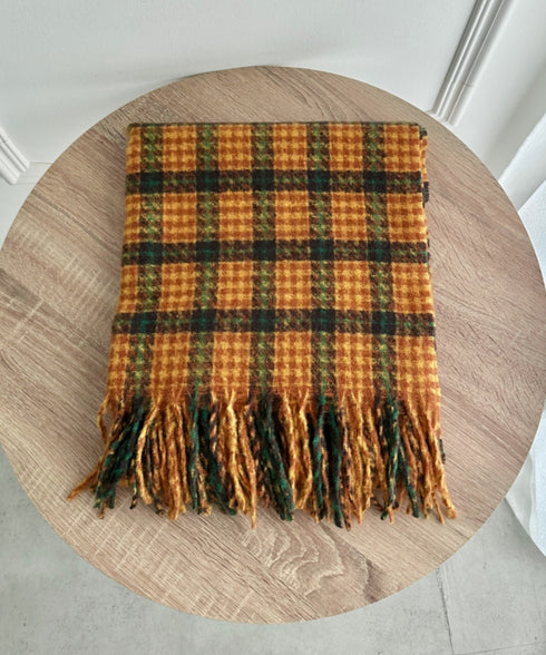 カラフルボリュームチェックマフラー | SL6254031 | マスタード