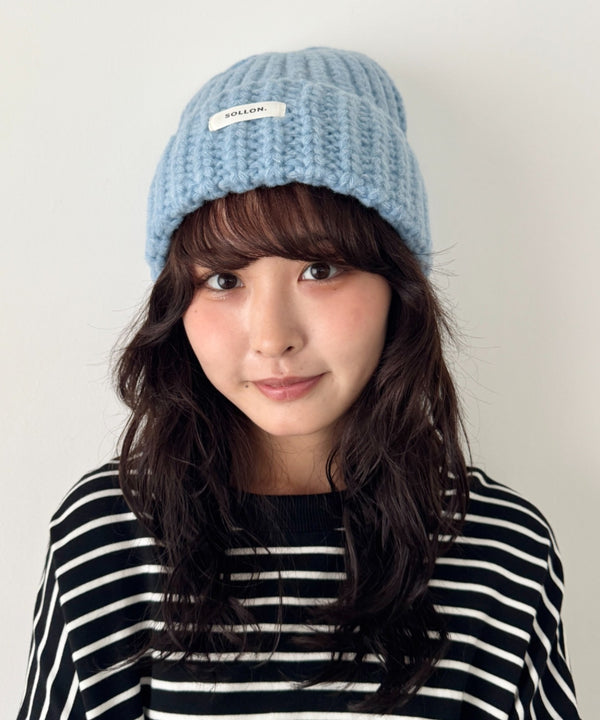 ワンポイントニットキャップ | SL5256119 | ライトブルー