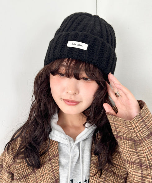 ワンポイントニットキャップ | SL5256119 | ブラック