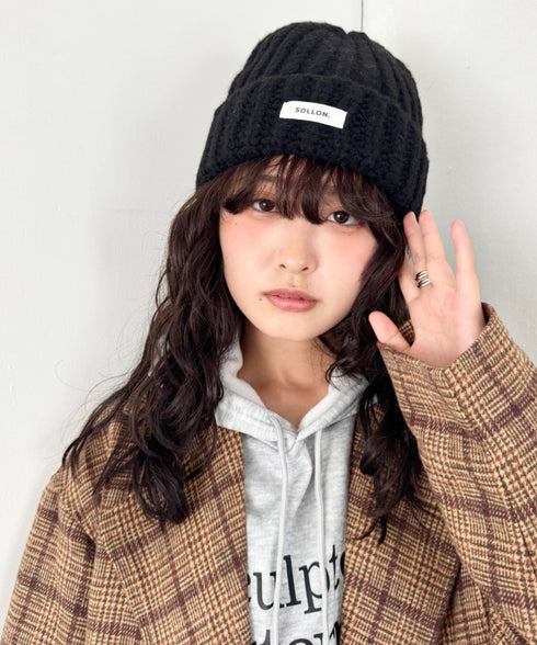 ワンポイントニットキャップ | SL5256119 | ブラック