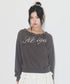 ILLIGO(イリゴ)/アイレット オフショルダー スウェット/BUTTON EYELET OFF-SHOULDER SWEATSHIRT | AT2254024 | チャコールグレー
