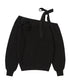 ILLIGO(イリゴ)/ブローチ付き オフショルダー ニット プルオーバー/BLOOM BOW OFF-SHOULDER KNIT | AT2254025 | ブラック