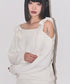 ILLIGO(イリゴ)/ブローチ付き オフショルダー ニット プルオーバー/BLOOM BOW OFF-SHOULDER KNIT | AT2254025 | アイボリー